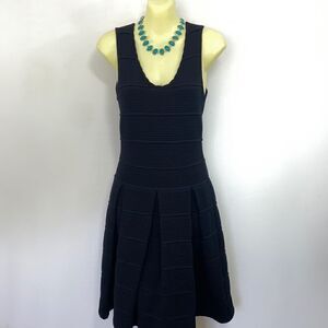 Milly New York Dress Black Low Waist Fit & Flare Black Dress NWOT Sz Sma…